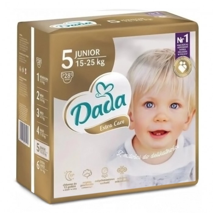 Подгузники детские Dada Extra Care, размер 5 (15–25 кг), 28 шт - 